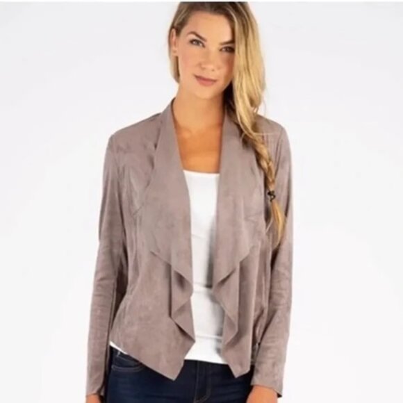 Kut from the Kloth Jackets & Blazers - KUT from the Kloth Tayanita Tan Faux Suede open front draped Jacket in Tan M